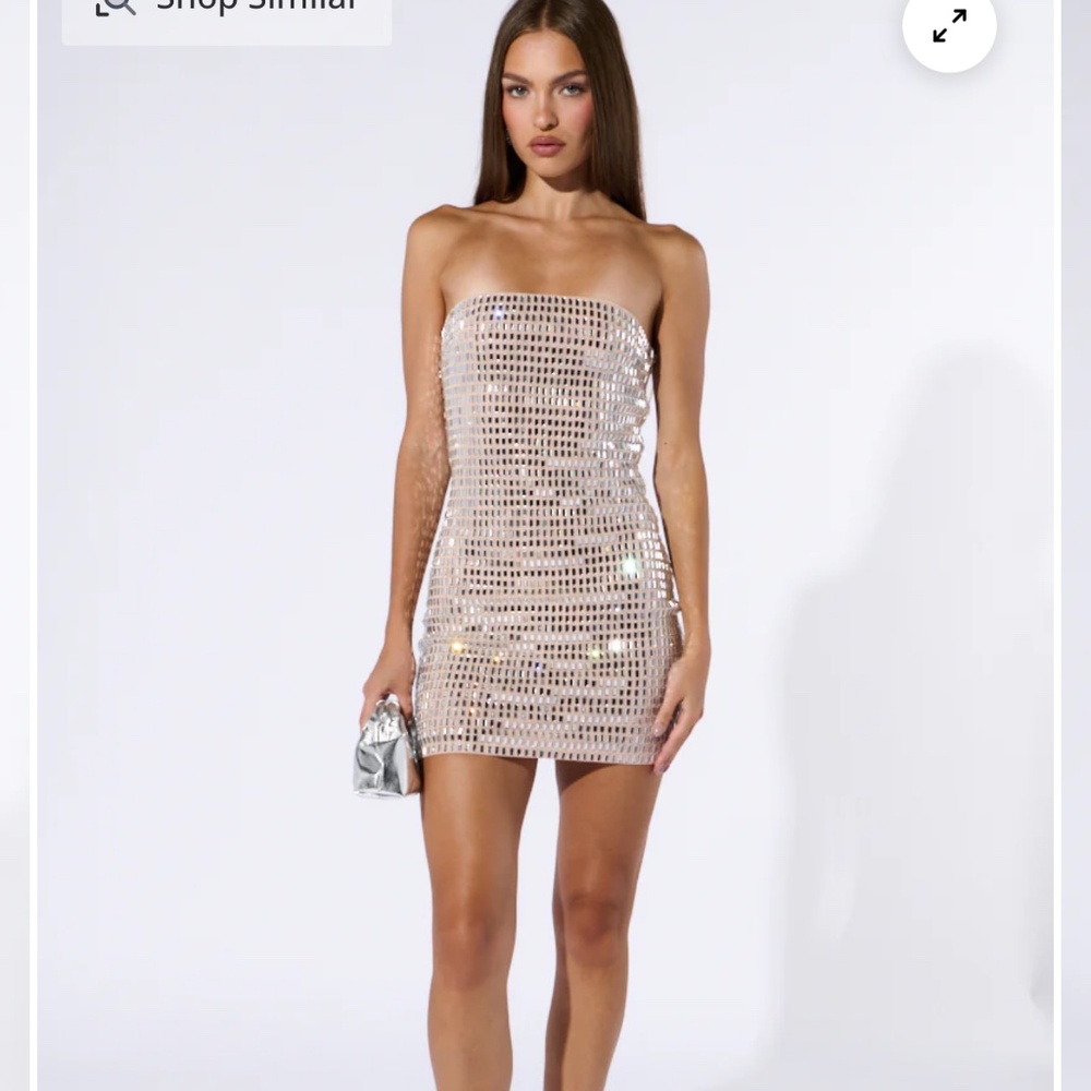 MEET ME ON THE DANCEFLOOR RHINESTONE MINI DRESS - 2X